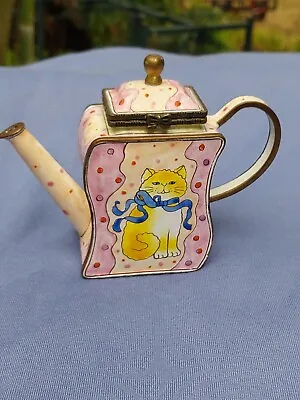 Vintage Kelvin Chen Enamel Cat  Miniature Teapot Watering Can #815 C2000 • $30