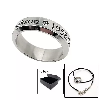 Michael Jackson Silver Ring Handmade Carve With A Leather Rope • $8.99