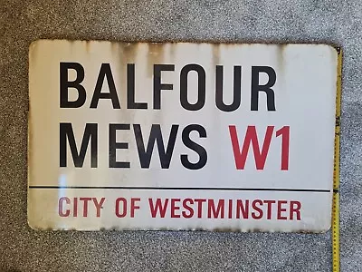 City Of Westminster Balfour Mews Genuine Original Street Sign London  • £225