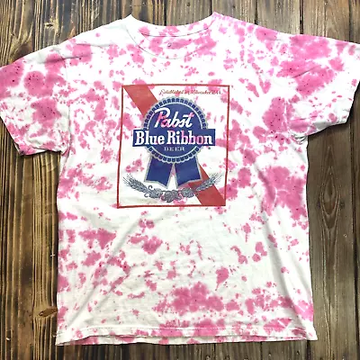 Pabst Blue Ribbon Beer Tie Dye Mens Tshirt L • $14.64