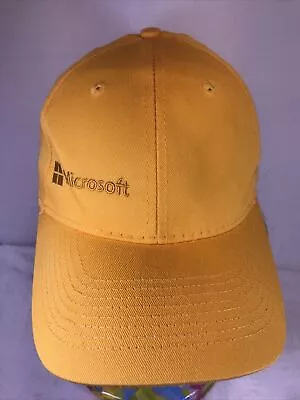 Microsoft Baseball Cap Hat Yellow/Orange Port & Co. 100% Cotton • $25