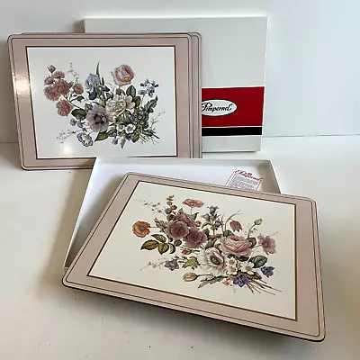 Vintage Pimpernel Corked Backed Placemats Set Of 4 Floral Bouquet Roses Flowers • $33.99