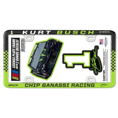 Kurt Busch 2020 Wincraft #1 Monster Energy Poly License Plate Frame W/Decals • $16.99