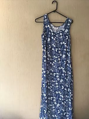 Vintage 90s/00s Pellini Dress Blue White Floral Dress Size 5 6 Small • $29.99