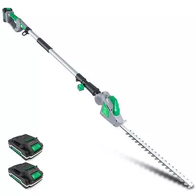 Garden Cordless Hedge Trimmer Electric 2.4m Long Reach Cutter & 2 Batteries Tool • £94.95