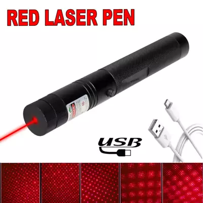 Visible Beam Star Light Red Dot Laser Pointer Pen 650nm Lazer Torch Rechargeable • £8.99
