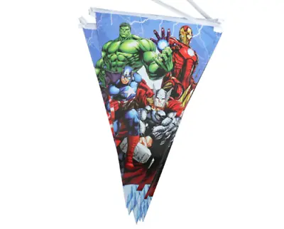 Avengers Marvel Birthday Party Triangle Flag Hanging Banner Decoration Bunting • £3.49