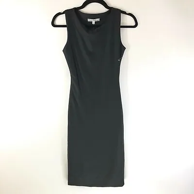 Velvet Torch Sheath Bodycon Midi Dress Sleeveless Stretch Black Size S • $19.99