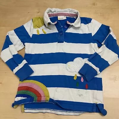 Mini Boden Girls Shirt Blue/White Stripes Size 5/6 • $5