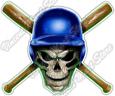 Baseball Skull Bats Bat Helmet Equipment Car Bumper Vinyl Sticker Decal 4.6  • $3.85