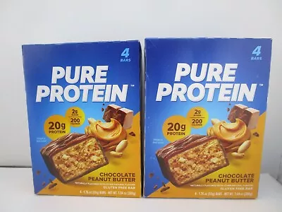 Pure Protein Bar CHOCOLATE PEANUT BUTTER 20g Protein 4ct X 2 = 8 BARS • $17.79