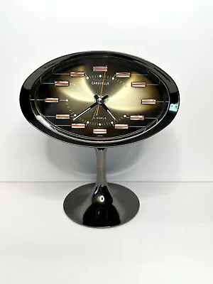 Vintage Caravelle Two Jewel Space Age Tulip Pedestal Alarm Clock Working Japan • $217.28