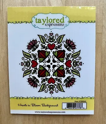 $16.99 • Buy NEW Taylored Expressions Hearts In Bloom Background Stamp Rubber TEBB42 Mandala 