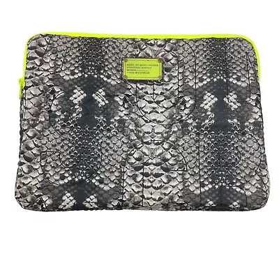 Marc Jacobs Quilted Logo Laptop Tablet Case Sleeve Bag Clutch Python Neon • $49