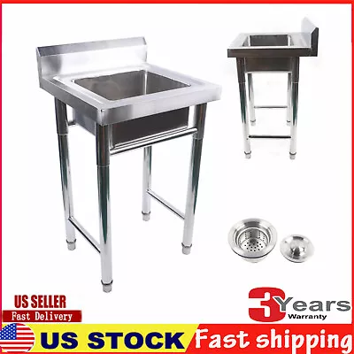 201 Stainless Steel Utility Sink One Compartment Workbench Sink Commercial Sink • $76.95