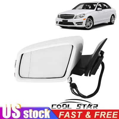 White Left Driver Side Mirror Fit For Mercedes C250 C300 C350 2011-2014 • $80.95