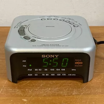 SONY Dream Machine Clock Radio ICF-C317 FM/AM Radio & Alarm Tested Working • £11.99