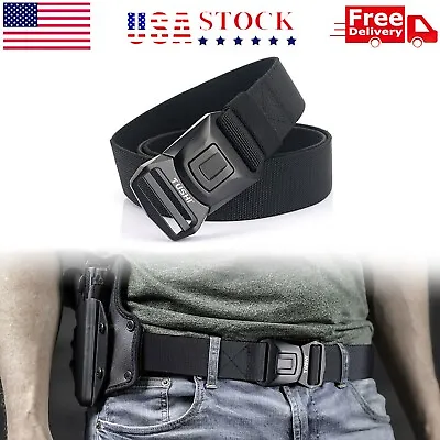Military Belt For MEN Tactical Strap Waistband Belts Quick Release Buckle Black • $11.89