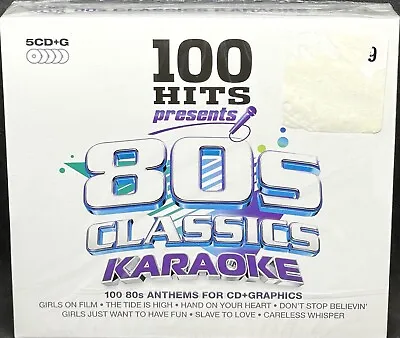 100 HITS - 80s CLASSICS KARAOKE 5X CD+G ALBUM (2014) NEW / SEALED • £10.99