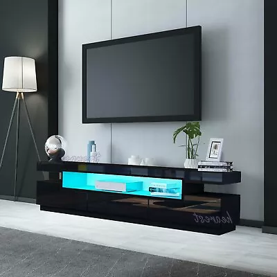 £149.99 • Buy Modern 160cm TV Stand Unit Cabinet Matt Body & High Gloss 3 Drawers LED Light