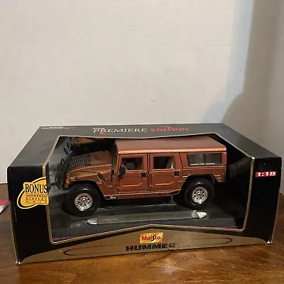 Maisto 1:18 Hummer H1 Wagon 4x4 Rare Papaya Orange Diecast Premiere Edition Car • $64.95