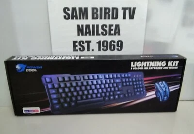 £16.95 • Buy Power Cool Lightning Kit 3 Colour LED Gaming Keyboard & Mouse Set.