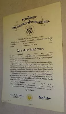 1970 United States Army Reserve Officer's Commission  (10x14  Certificate) • $30