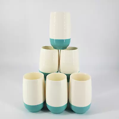 $34 • Buy Vintage VACRON WARE Bopp Decker MCM Set Of 6 5  Tumblers Aqua Ivory 1960s