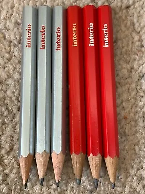 £7.99 • Buy 6 X Interio Caran D'ache Mini Pencils Red / Silver Half Size / Short Switzerland