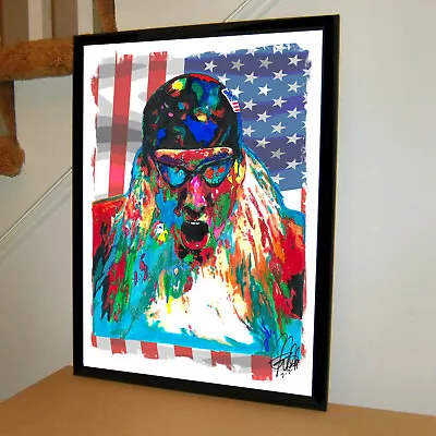 Michael Phelps Gold Medal Swimmer Summer Olympics Poster Print Wall Art 18x24 • $24.29