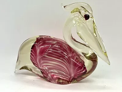 Murano Glass Bird SIGNED MORETTI Pelican Figurine Italy Venetian Vintage • $199