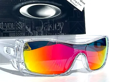 Oakley BATWOLF Clear Silver Icon POLARIZED Spectra Magenta Lens Sunglass 9101 • $148.87