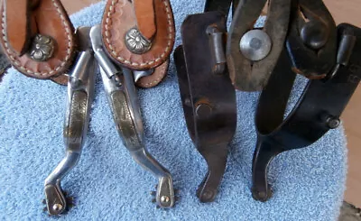 Brass Overlay Vintage Spurs Basket Straps 2 Bob Blackwood Spurs Close Not A Pair • $85