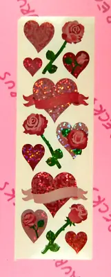 Vintage Sandylion Hearts & Roses Prismatic Sticker Sheet • $5.01