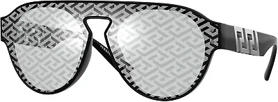 Versace Monogram-Mirrored Sunglasses VE 4420 GB1/AL Black/Silver 100% AUTHENTIC • $116.10