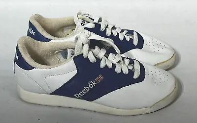 VTG  90 Reebok Classic Leather White Blue Saddle Oxford Woman Shoe Sneaker 6 • $249.99