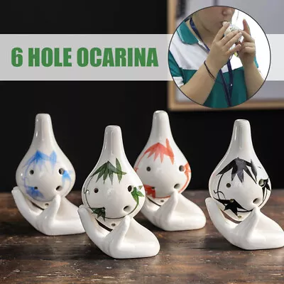 Professional 6 Hole Ocarina Ceramic Alto C Flute Instrument • $10.99