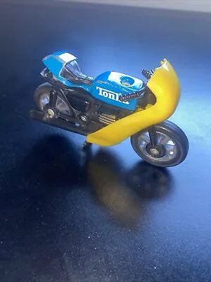 Vintage 1979 Tonka Blue & Yellow Motorcycle Toy With Kickstand • $4.99