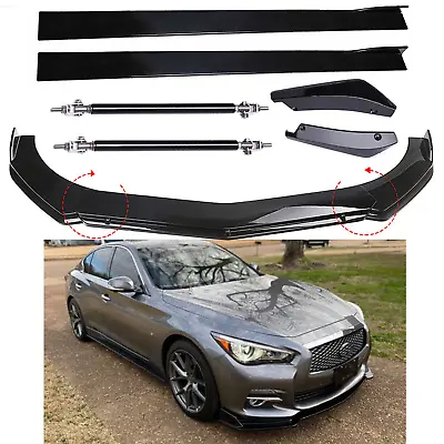 Front Bumper Lip Spoiler Splitter + Side Skirts + Rear Lip For Infiniti G37 G35 • $99.99