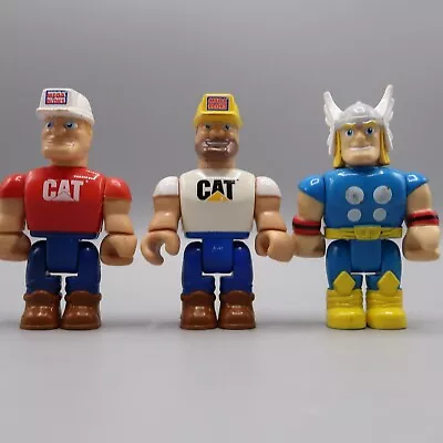 Mega Bloks CAT Construction Figure Articulated Workman And Thor Lot Of 3 • $11.34