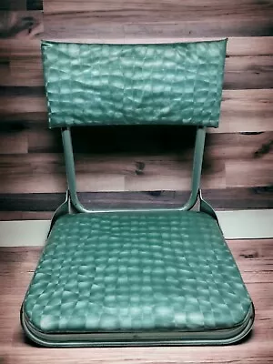 Vintage Retro Green/Teal Vinyl 1950's 1960's Portable Folding Stadium Seat Chair • $39.99