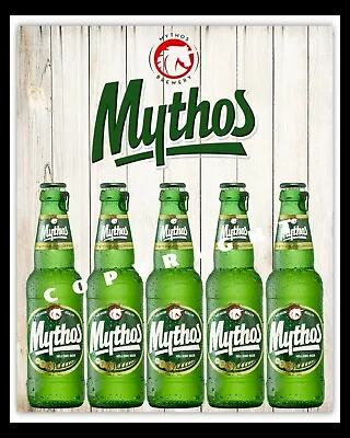 Mythos Greek Beer Greece Man Cave Pub Bar Bbq Party Metal Plaque Tin Sign 1719 • £4.99