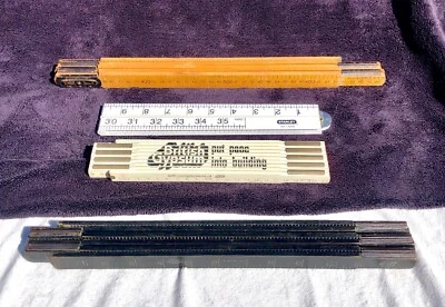 $27.58 • Buy 4 X Large Vintage Folding Rules HolCo No. A206 Chesterman No 1641 Rabone No 1302