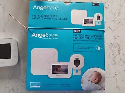 AngelCare Ac327 Baby Monitor With 2 Cameras 2 Motion Sensors Brackets Plugs • £30