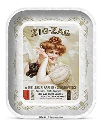 ZIG-ZAG Rolling Papers - Large Metal Tray - With Large Vintage White • $19.29