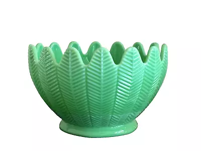 Martha Stewart By Mail LE Smith Green Jadeite 9  Feather Fern Bowl • $349