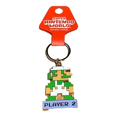 Universal Studios Hollywood Super Nintendo World 8 Bit Luigi Player 2 Keychain • $16.07