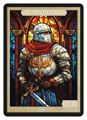 Soldier Stained Glass Token Givememana Tokens Magic The Gathering • $2