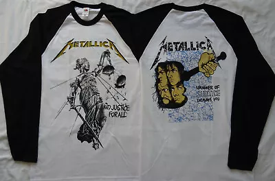 Metallica Longsleeve T-Shirt And Justice For All Men's White/Black/ Thrash Metal • $23.59