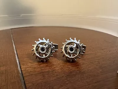 TF Est 1968 T-Mechanic Cufflink Stainless Steel Geneve Suisse • $225